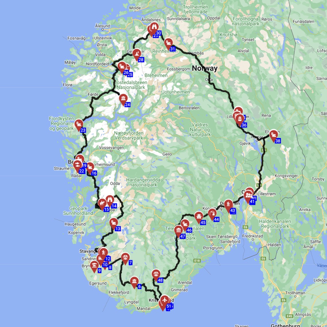 Kristiansand Roundtrip  -  Fjords Falls  Fun A Scenic Motorhome Tour